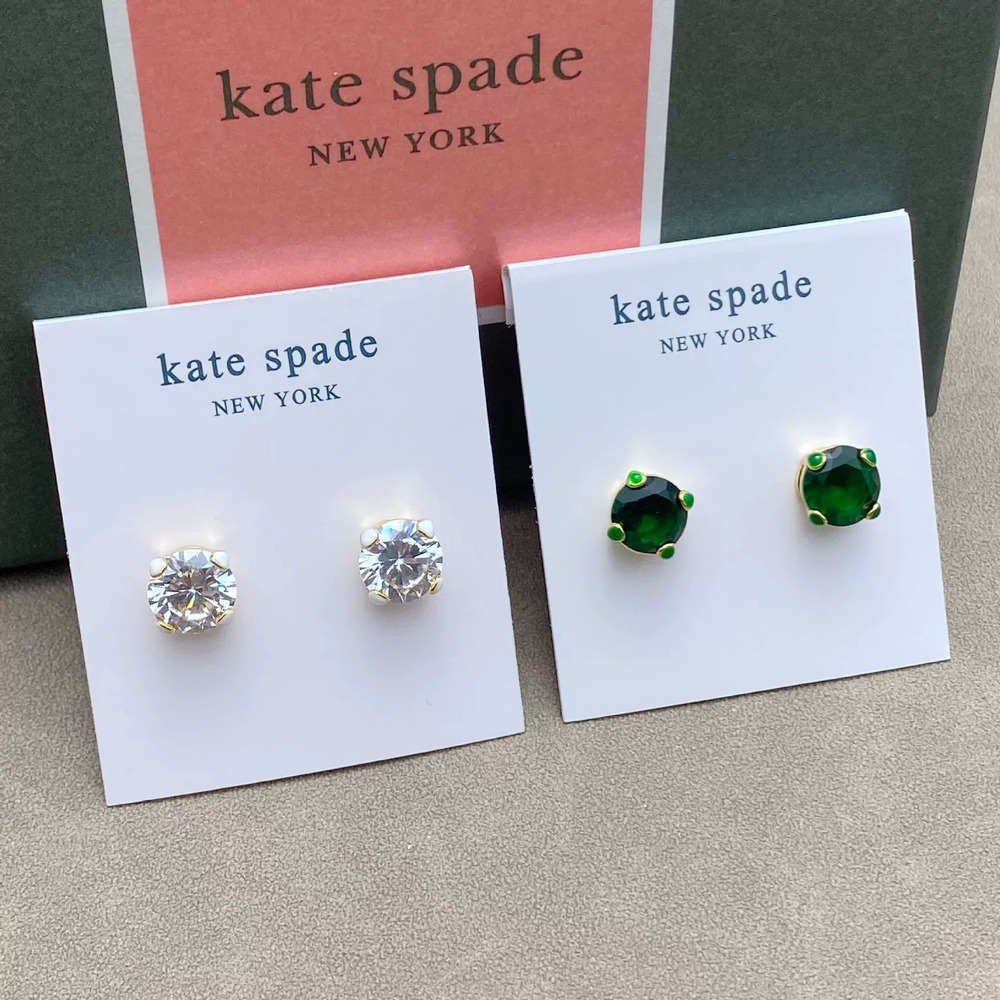 kate spade Colorful CZ Small Stud Earrings Classic Four Prong